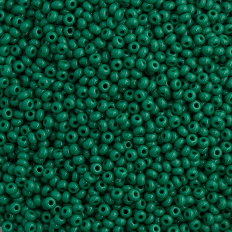 Czech Seed Bead 11/0 Opaque Mid Green 2-inch Tube (53240)