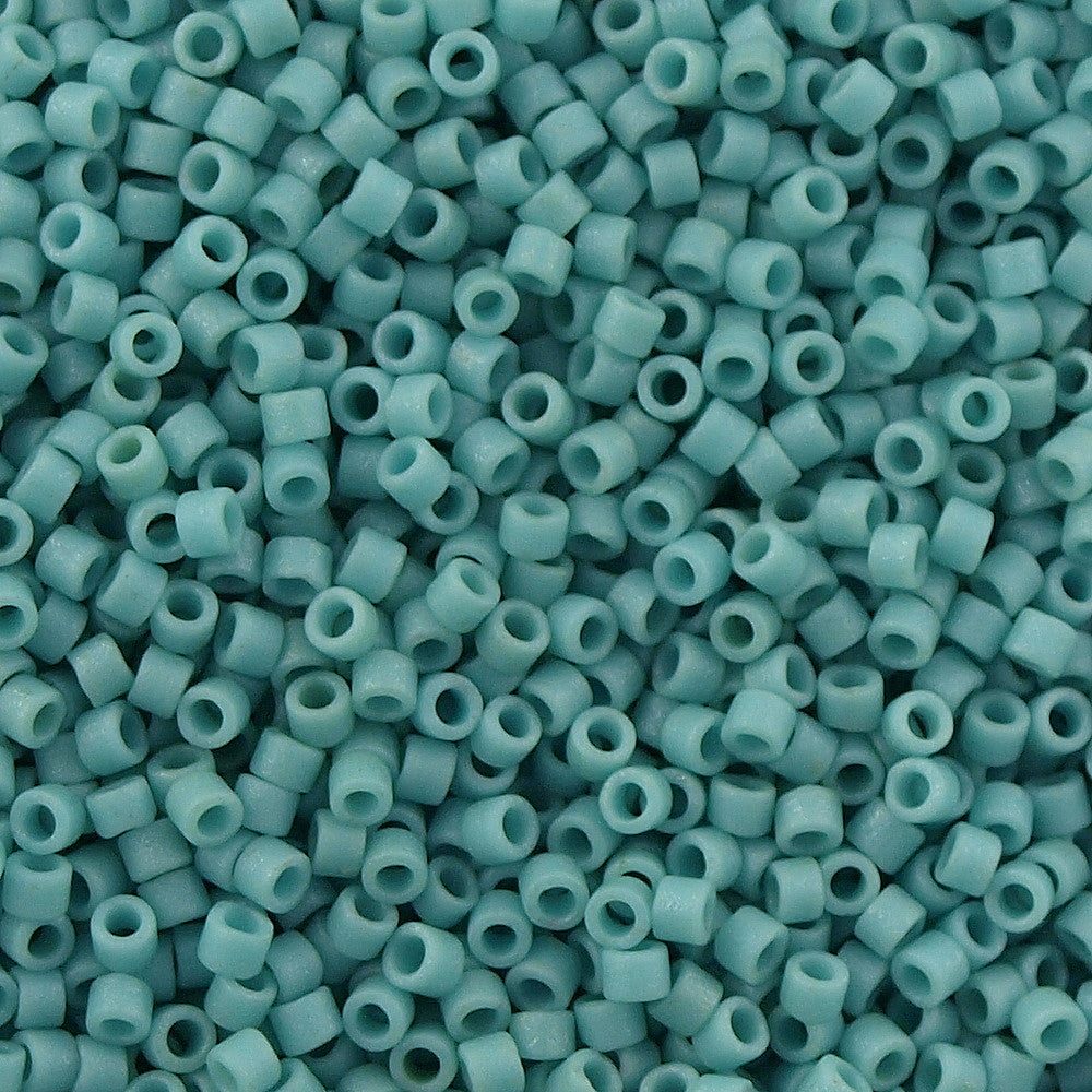 25g Miyuki Delica Seed Bead 11/0 Matte Opaque Glazed Turquoise DB375