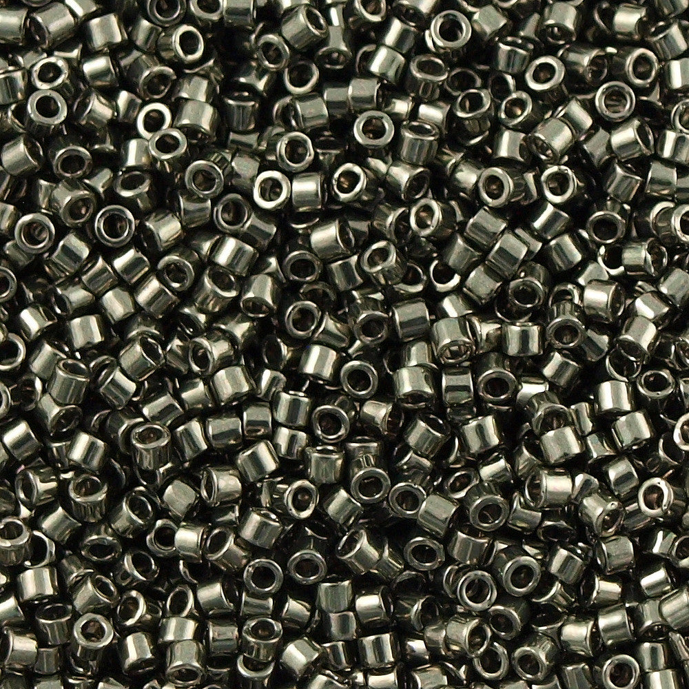 25g Miyuki Delica Seed Bead 11/0 Nickel Plated Dark Gray DB452