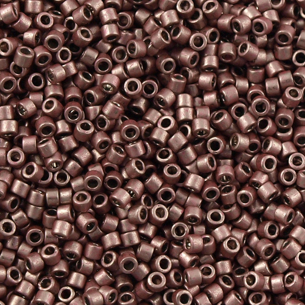 25G Miyuki Delica Seed Bead 11/0 Nickel Plated Dyed Dark Mauve DB462