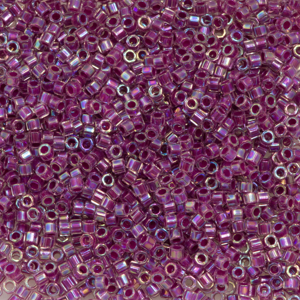 Miyuki Hex Cut Delica Seed Bead 11/0 Lined Magenta AB DBC56