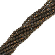 100 Czech Fire Polished 3mm Round Bead Oxidized Bronze Clay (15768)