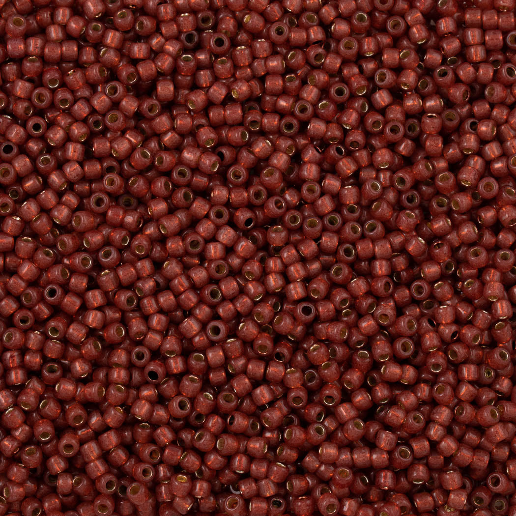 50g Toho Round Seed Bead 6/0 PermaFinish Translucent Silver Lined Pomegranate (2113PF)