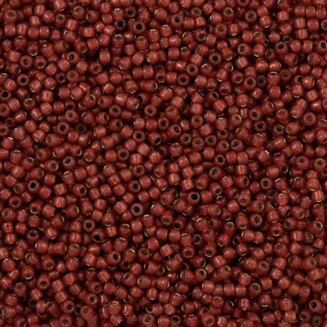 50g Toho Round Seed Bead 6/0 PermaFinish Translucent Silver Lined Pomegranate (2113PF)