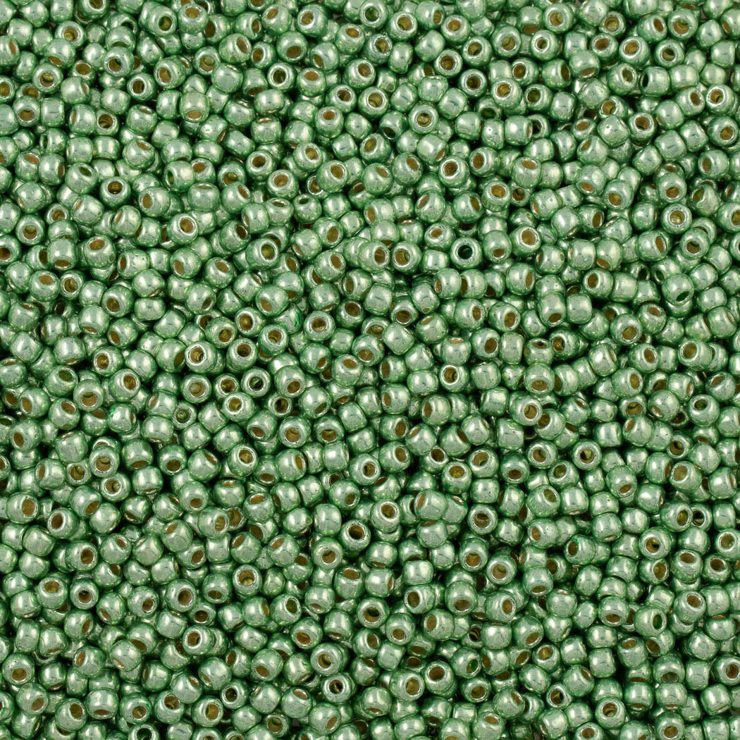 50g Toho Round Seed Bead 6/0 PermaFinish Galvanized Sea Foam (560PF)