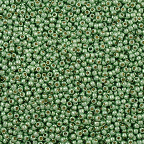 50g Toho Round Seed Bead 6/0 PermaFinish Galvanized Sea Foam (560PF)