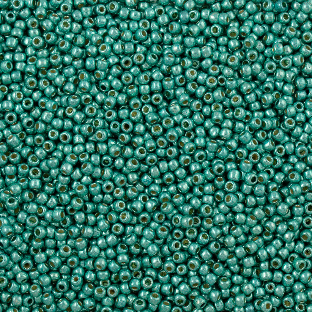 50g Toho Round Seed Bead 6/0 PermaFinish Galvanized Green Teal (561PF)