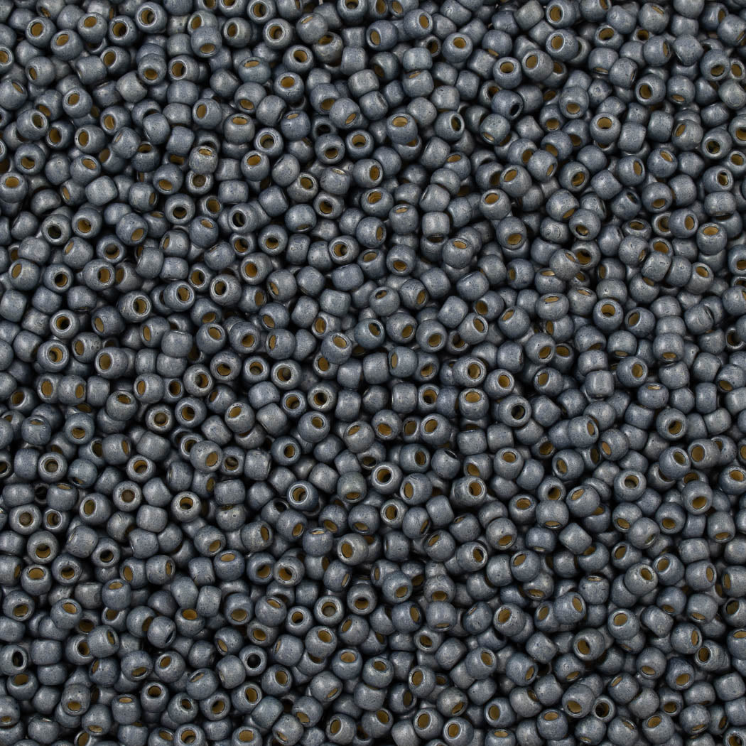 50g Toho Round Seed Bead 6/0 PermaFinish Galvanized Matte Blue Slate (565PFF)