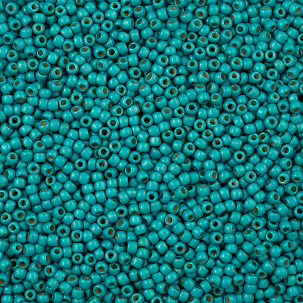 50g Toho Round Seed Bead 6/0 PermaFinish Matte Galvanized Teal (569PFF)