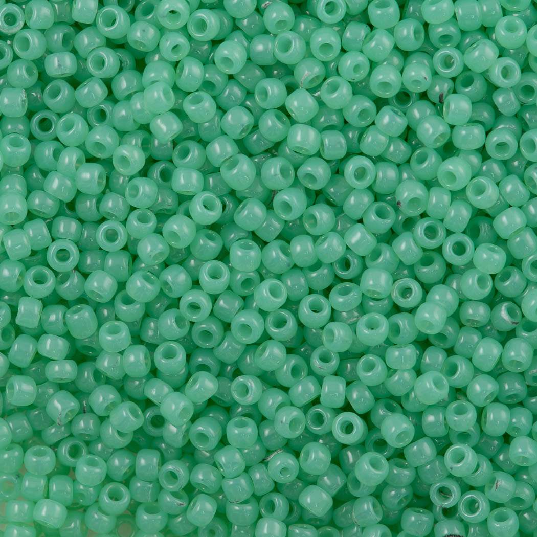 50g Toho Round Seed Bead 8/0 Milky Kiwi (1144)