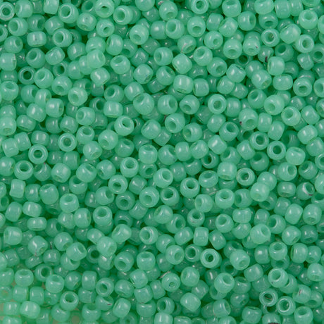 50g Toho Round Seed Bead 8/0 Milky Kiwi (1144)