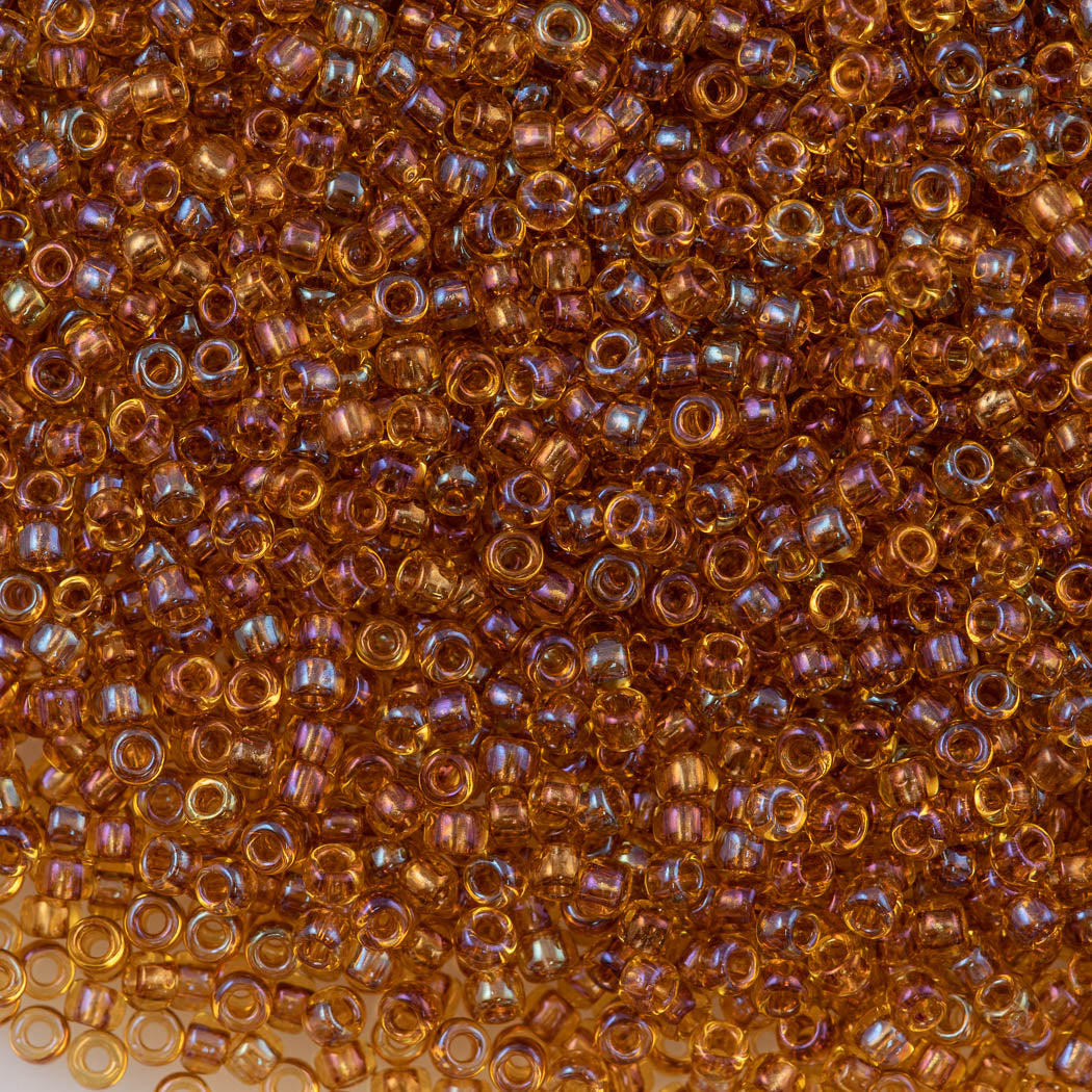 50g Toho Round Seed Bead 8/0 Transparent Topaz AB (1815)