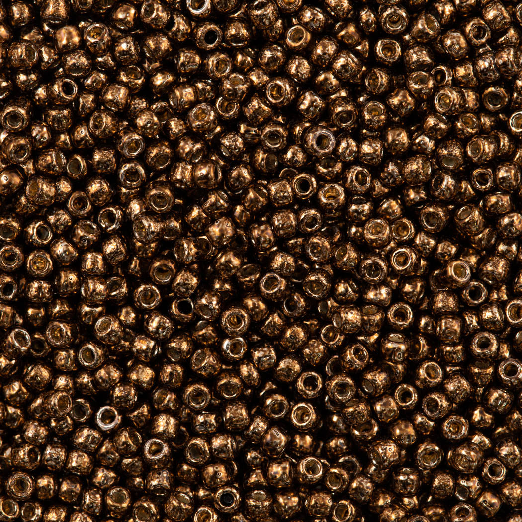 50g Toho Round Seed Bead 8/0 PermaFinish Galvanized Medal Bronze (594PF)