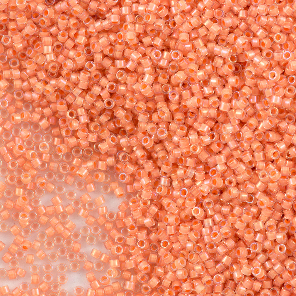 25g Miyuki Delica Seed Bead 11/0 Inside Dyed Color Dark Peach DB68