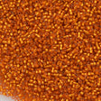 25g Miyuki Delica Seed Bead 11/0 Semi Matte Silver Lined Dyed Orange DB681