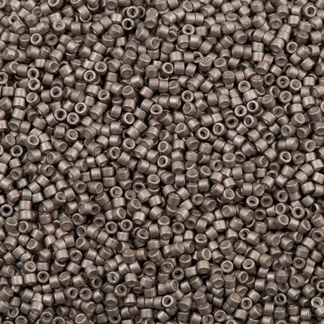 25g Miyuki Delica Seed Bead 11/0 Galvanized Semi-Matte Pewter DB1159