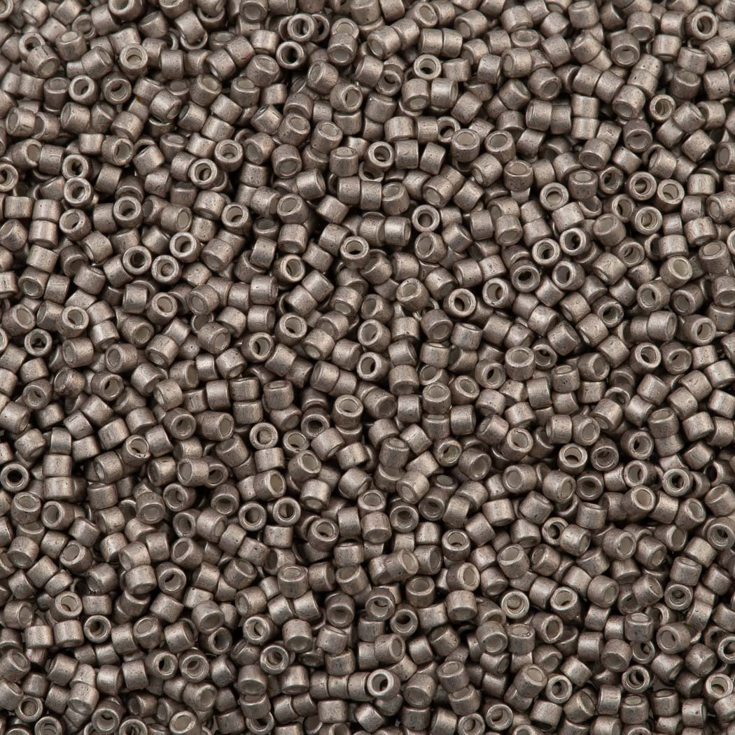 Miyuki Delica Seed Bead 11/0 Galvanized Semi-Matte Pewter 2-inch Tube DB1159