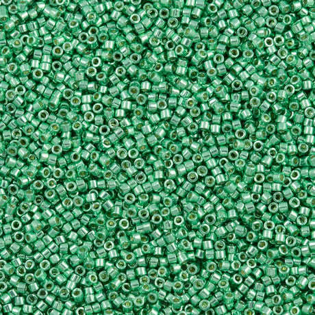 25g Miyuki Delica Seed Bead 11/0 Duracoat Galvanized Dark Mint Green DB1844