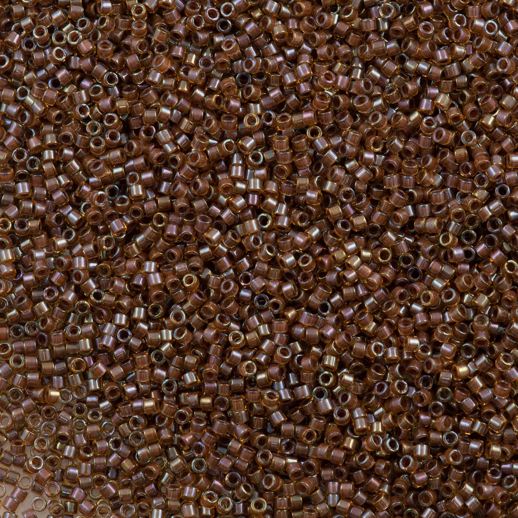 Miyuki Delica Seed Bead 11/0 Inside Dyed Color Dark Amber 2-inch Tube DB287