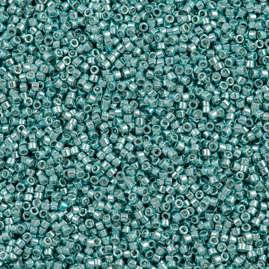 25g Miyuki Delica Seed Bead 11/0 Galvanized Green DB414