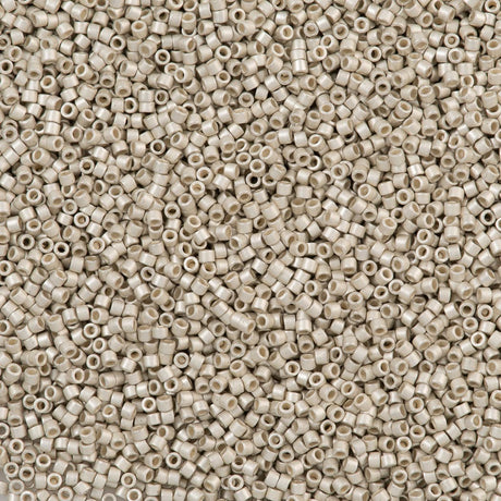 25g Miyuki Delica Seed Bead 11/0 Semi-Matte Galvanized Silver DB1151