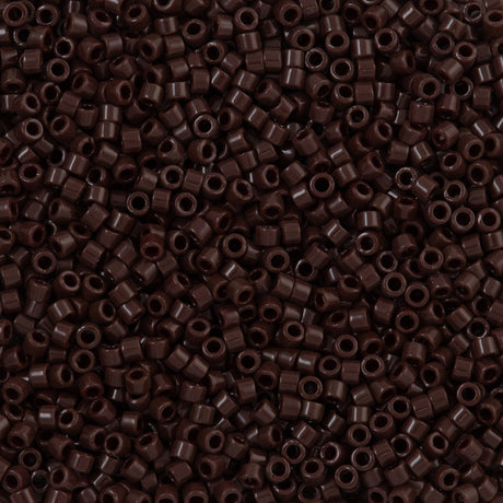 Miyuki Delica Seed Bead 11/0 Opaque Dark Brown 2-inch Tube DB734