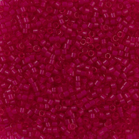 Miyuki Delica Seed Bead 11/0 Matte Transparent Fuchsia 2-inch Tube DB775