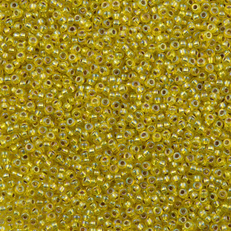 50g Miyuki Round Seed Bead 11/0 Silver Lined Yellow AB (1006)