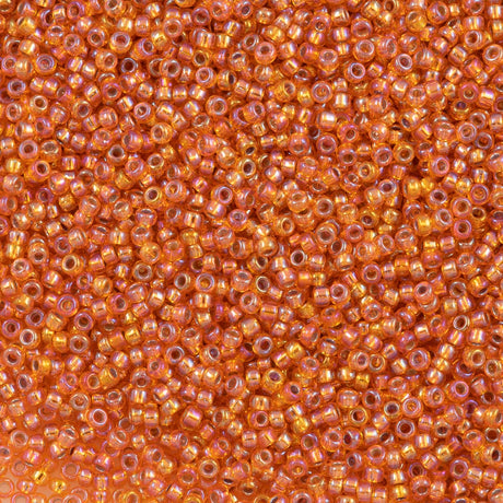 50g Miyuki Round Seed Bead 11/0 Silver Lined Orange AB (1008)