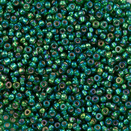 Miyuki Round Seed Bead 11/0 Silver Lined Green AB (1016)