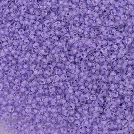 50g Miyuki Round Seed Bead 11/0 Semi Matte Lined Lilac (1924)