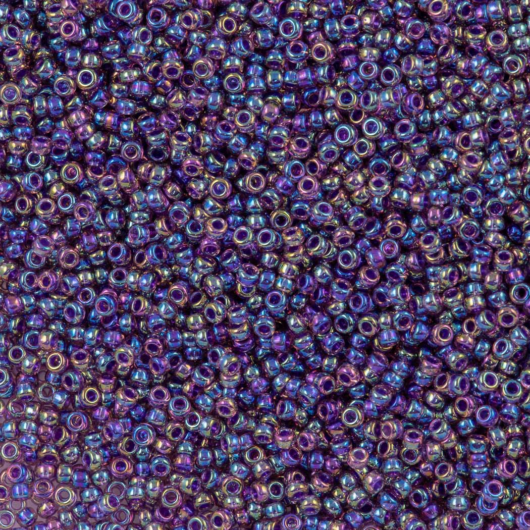 50g Miyuki Round Seed Bead 11/0 Fuchsia Lined Amethyst AB (356)