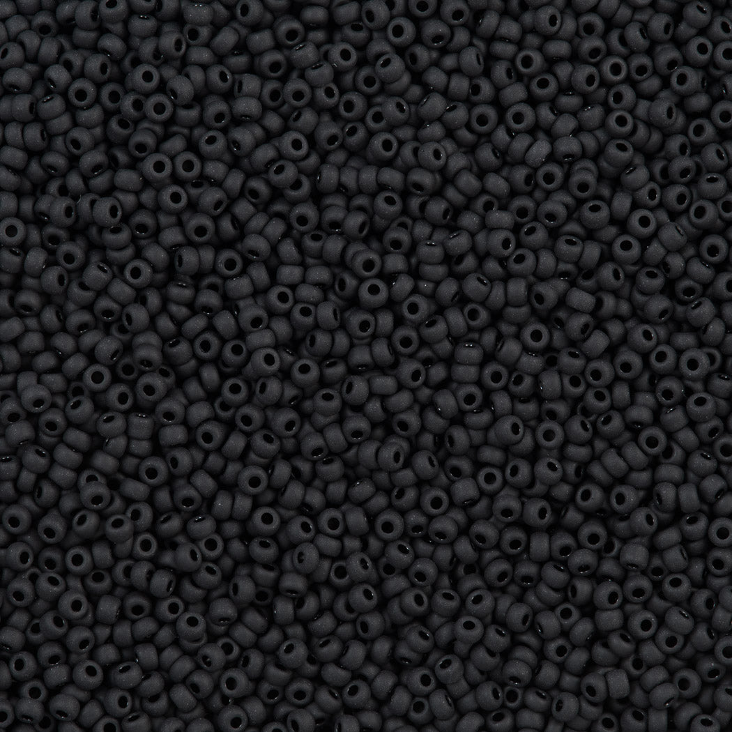 Miyuki Round Seed Bead 11/0 Opaque Matte Black 22g Tube (401F)