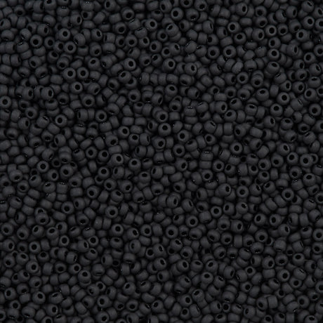 Miyuki Round Seed Bead 11/0 Opaque Matte Black 22g Tube (401F)