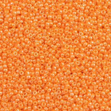 50g Miyuki Round Seed Bead 11/0 Opaque Light Orange Luster (423)