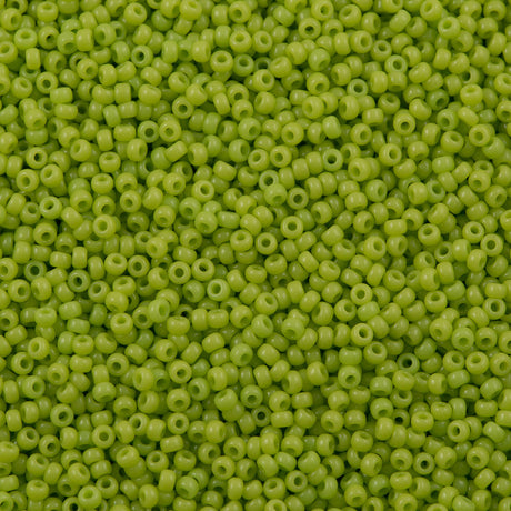 50g Miyuki Round Seed Bead 11/0 Opaque Lime (416)