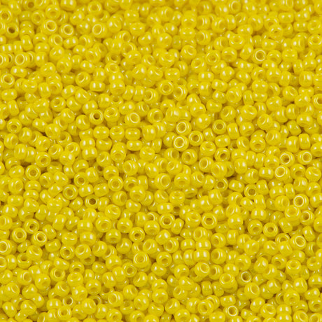 50g Miyuki Round Seed Bead 11/0 Opaque Yellow Luster (422)