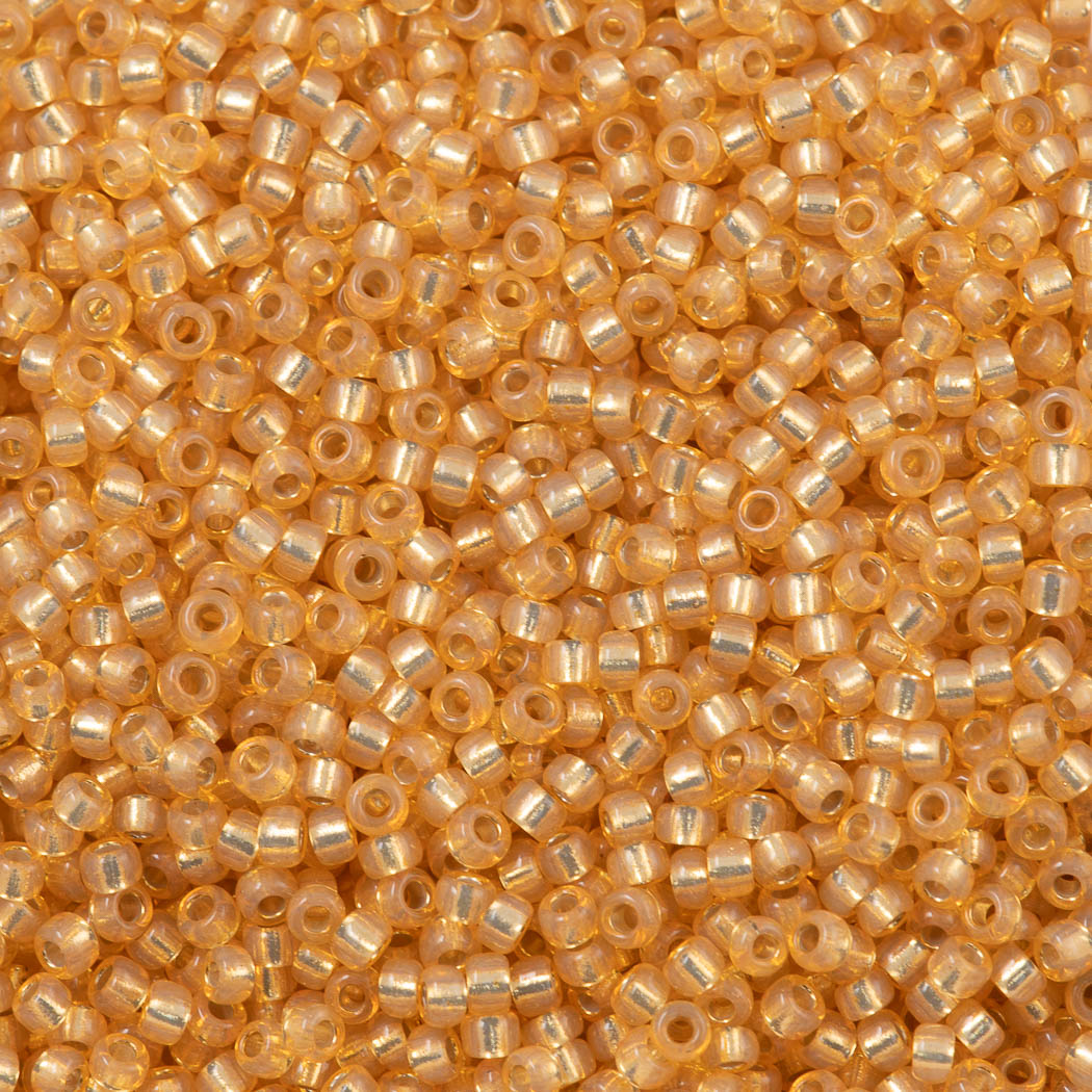 50g Miyuki Round Seed Bead 11/0 Silver Lined Dyed Apricot (552)