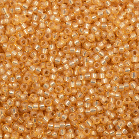 50g Miyuki Round Seed Bead 11/0 Silver Lined Dyed Apricot (552)