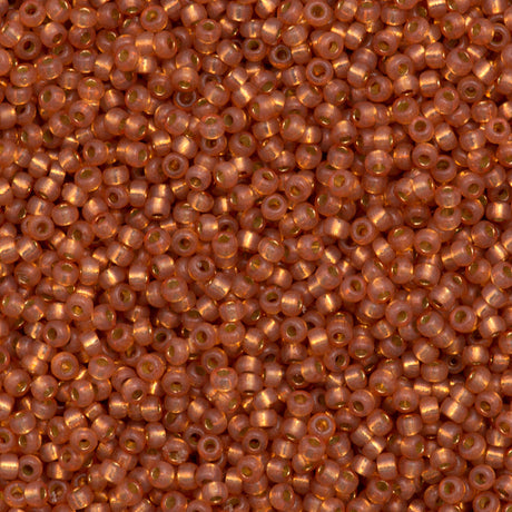 50g Miyuki Round Seed Bead 11/0 Duracoat Silver Lined Dyed Rose Gold (4233)