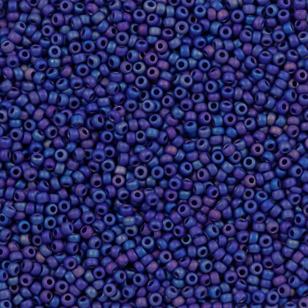 Miyuki Round Seed Bead 15/0 Matte Opaque Cobalt AB (414FR)