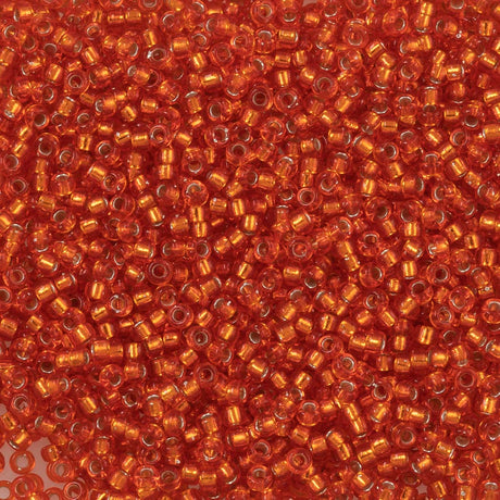 Miyuki Round Seed Bead 15/0 Silver Lined Orange (9)