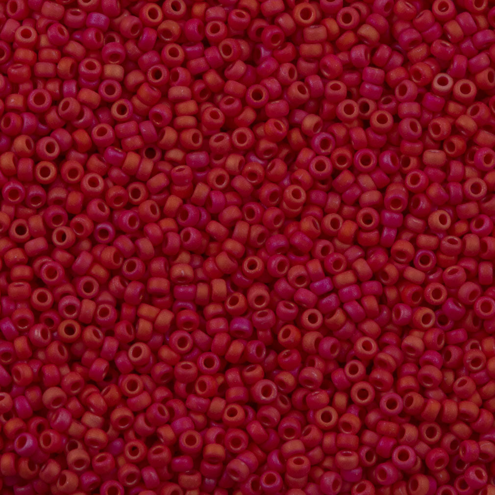 Miyuki Round Seed Bead 15/0 Matte Opaque Red Luster (2076)