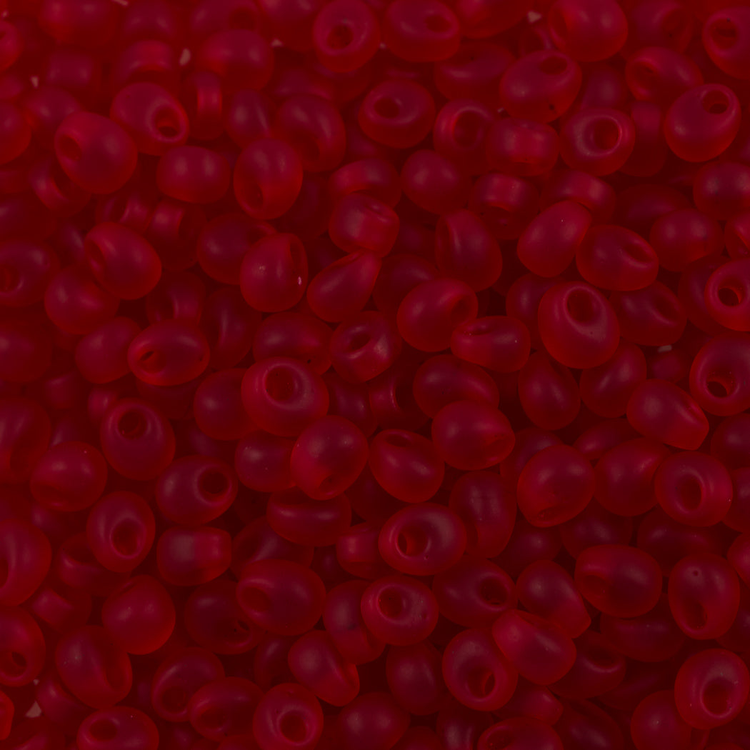 Translucent Red Matte Glass Seed Beads (4mm)