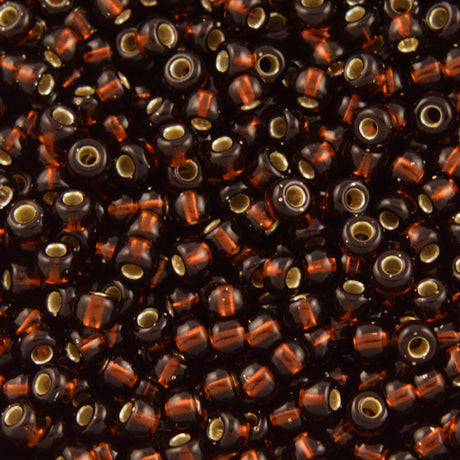 Miyuki Round Seed Beads 5/0 Silver Lined Root Beer 20g Tube (135S)