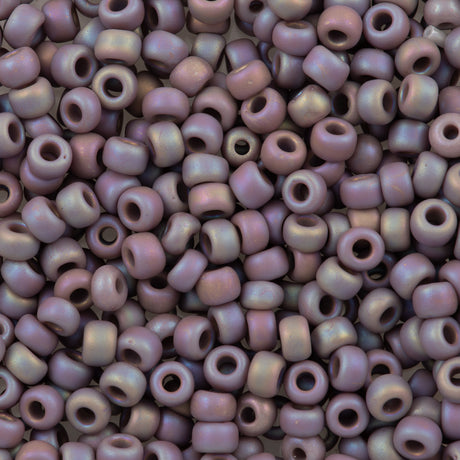 Miyuki Round Seed Beads 5/0 Opaque Matte Mauve AB (410FR)