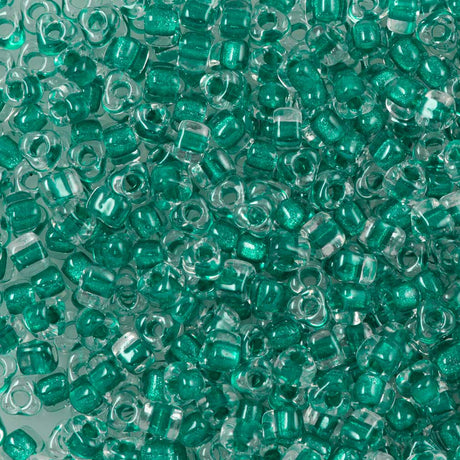 Miyuki Triangle Seed Bead 5/0 Inside Color Lined Dark Aqua Green 21g Tube (1555)