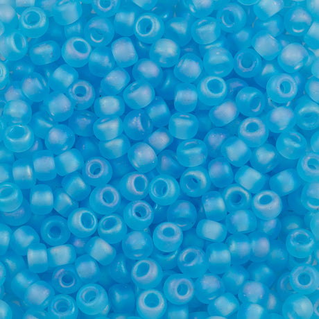 Miyuki Round Seed Bead 6/0 Transparent Matte Light Blue AB (148FR)