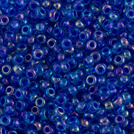 Miyuki Round Seed Bead 6/0 Cobalt Lined Aqua AB (353)