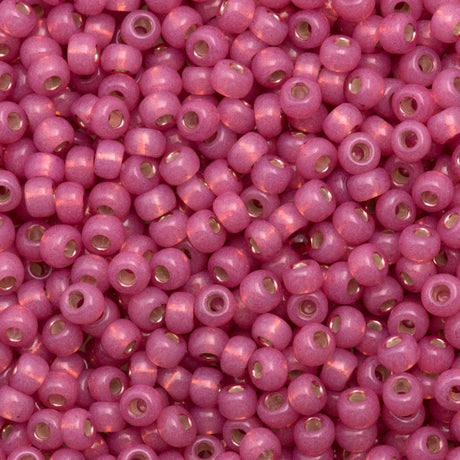 Miyuki Round Seed Bead 6/0 Silver Lined Dyed Dark Rose 20g Tube (645)